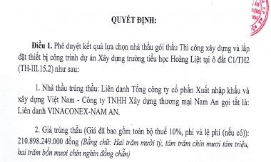 Hé lộ năng lực liên danh Vinaconex-Nam An vừa trúng gói thầu hơn 200 tỷ đồng tại Hà Nội