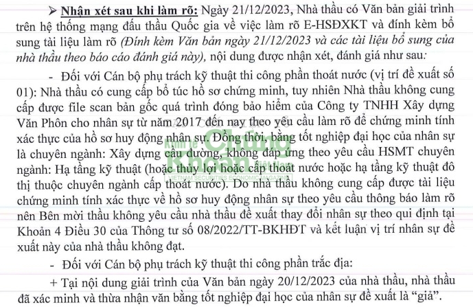 Thừa nhận văn bằng của nhân sự đề xuất là giả, một nhà thầu bị loại thẳng tay tại gói thầu hơn 130 tỷ đồng