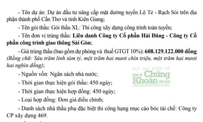 Đấu thầu tại Ban QLDA Mỹ Thuận:
                                            Liên danh Công trình giao thông Sài Gòn thắng to dù thầu phụ nợ thuế tiền tỷ