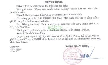 Đấu thầu rộng rãi như chỉ định thầu tại Hóa chất Việt Trì: Dấu hỏi về hiệu quả đầu tư nguồn vốn DNNN của Vinachem