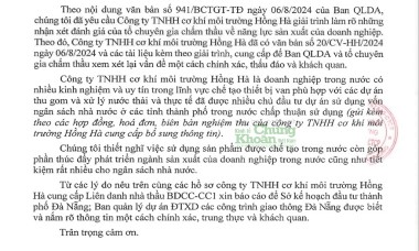 Gói thầu thu gom nước thải hơn 358,4 tỷ đồng tại Đà Nẵng: Xây dựng Bạch Đằng cung cấp thông tin mới